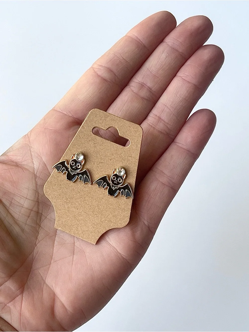 Cute Black Bat Stud Halloween Earrings